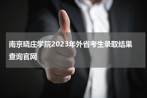 南京晓庄学院2023年外省考生录取结果查询官网