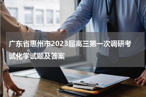 广东省惠州市2023届高三第一次调研考试化学试题及答案