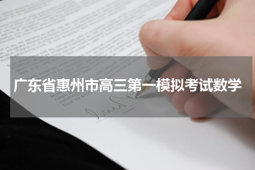 2023广东省惠州市高三第一次模拟考试数学试题及答案