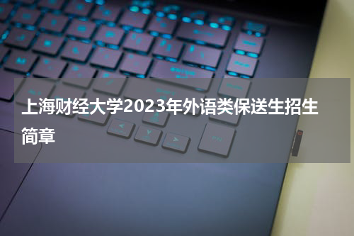 上海财经大学2023年外语类保送生招生简章公布