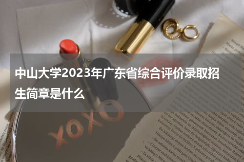 中山大学2023年广东省综合评价录取招生简章公布