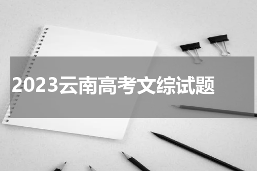 2023云南高考文综试题及答案