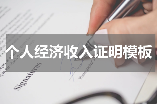 个人经济收入证明模板