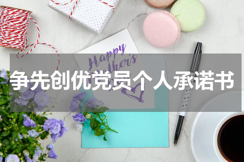 争先创优党员个人承诺书