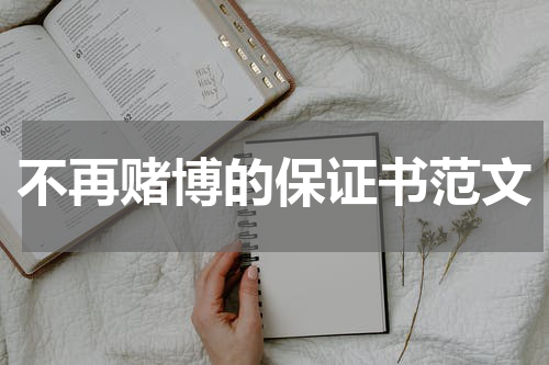 不再赌博的保证书范文