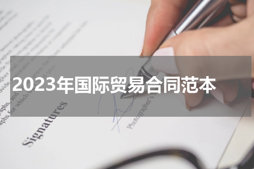 2023年国际贸易合同范本