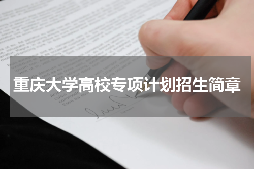 重庆大学2022年高校专项计划招生简章