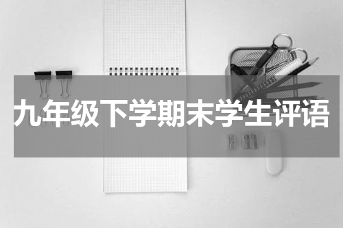 九年级下学期末学生评语