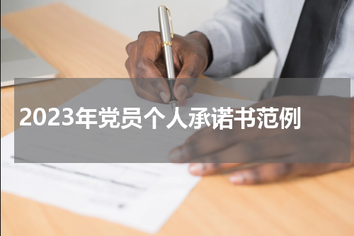 2023年党员个人承诺书范例