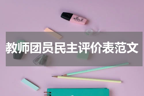 教师团员民主评价表范文