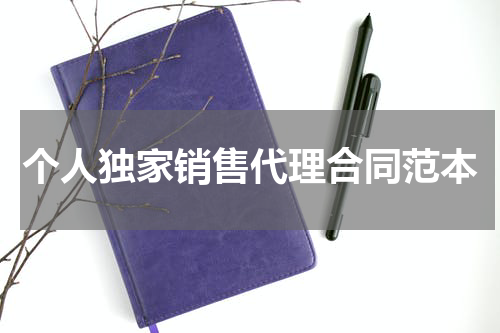 个人独家销售代理合同范本