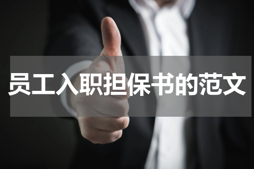 员工入职担保书的范文