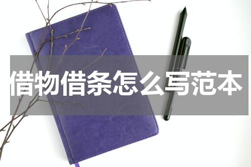 借物借条怎么写范本