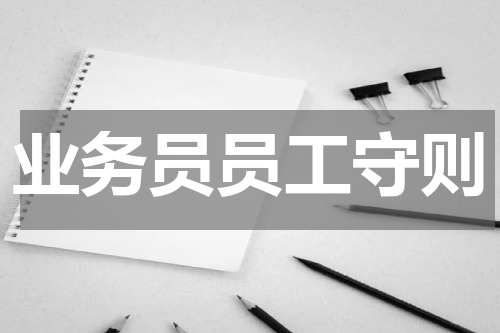 业务员员工守则
