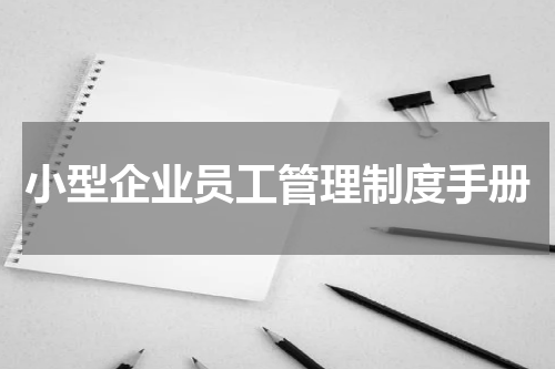 小型企业员工管理制度手册