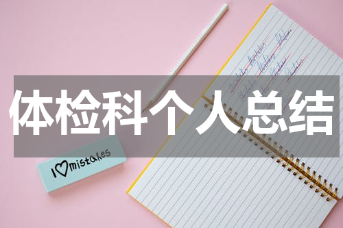 体检科个人总结