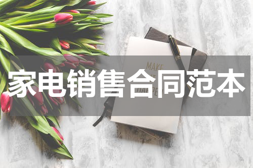 家电销售合同范本