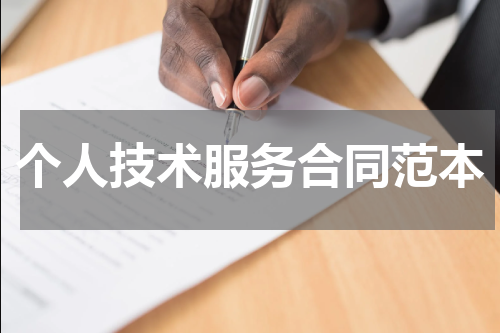 个人技术服务合同范本