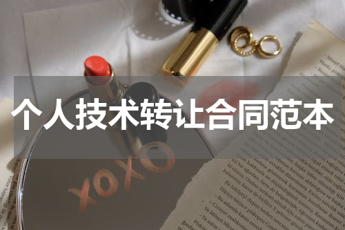 个人技术转让合同范本