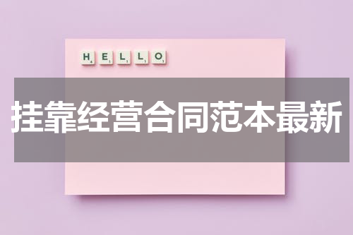 挂靠经营合同范本最新