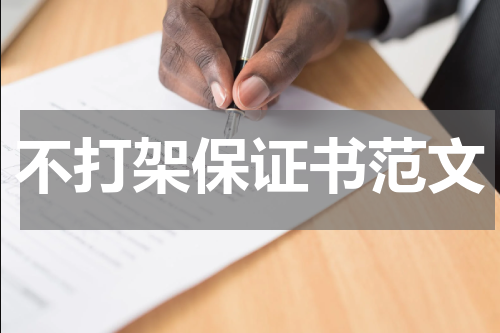 不打架保证书范文