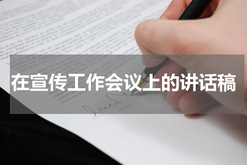 在宣传工作会议上的讲话稿
