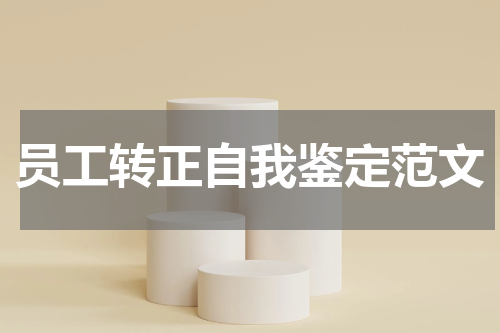 员工转正自我鉴定范文