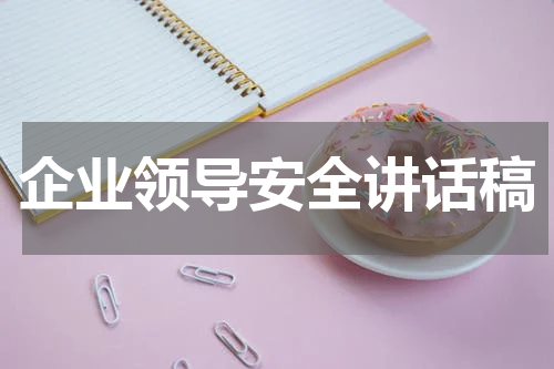 企业领导安全讲话稿