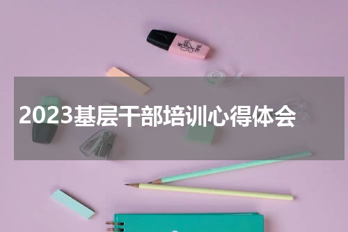 2023基层干部培训心得体会