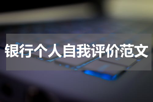 银行个人自我评价范文