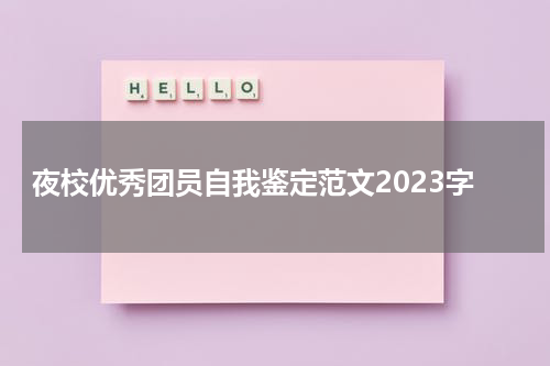 夜校优秀团员自我鉴定范文2023字