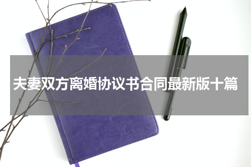 夫妻双方离婚协议书合同最新版十篇