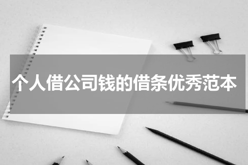 个人借公司钱的借条优秀范本