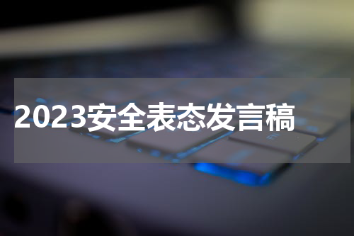 2023安全表态发言稿