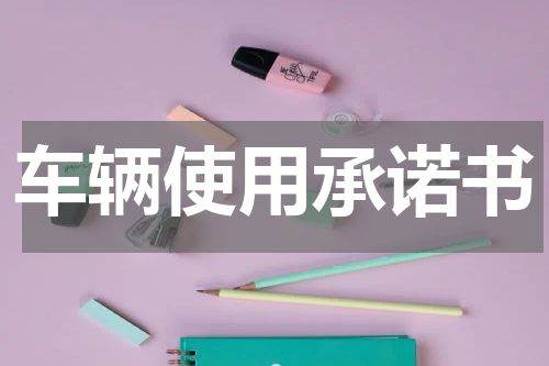 车辆使用承诺书