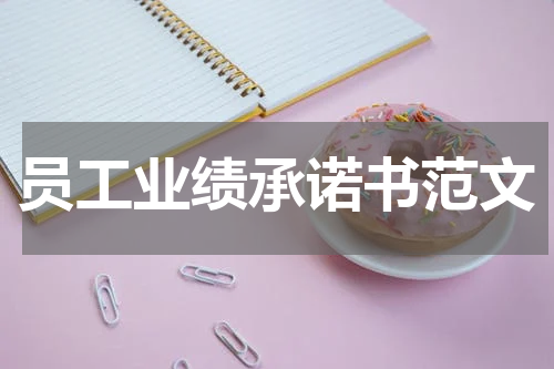 员工业绩承诺书范文