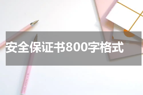 安全保证书800字格式