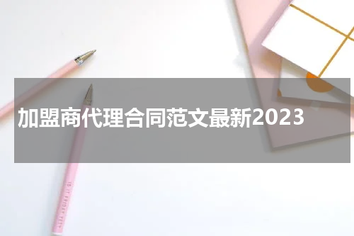 加盟商代理合同范文最新2023