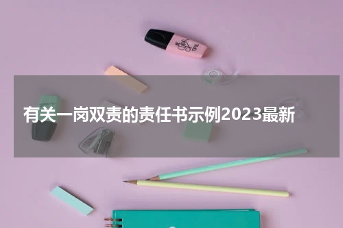 有关一岗双责的责任书示例2023最新