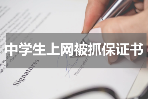 中学生上网被抓保证书