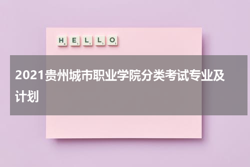 贵州城市职业学院专业及计划2023年分类考试专业及计划