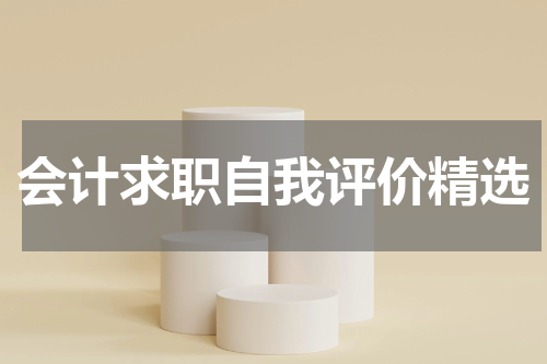 会计求职自我评价精选