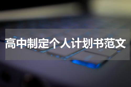 高中制定个人计划书范文