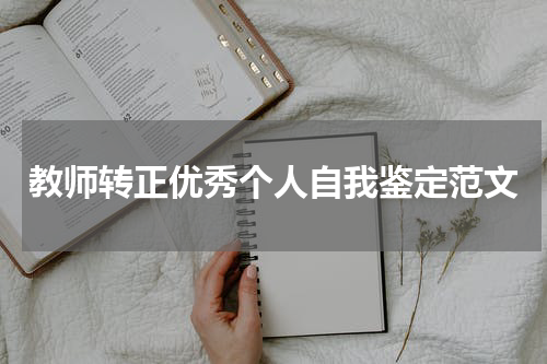 教师转正优秀个人自我鉴定范文