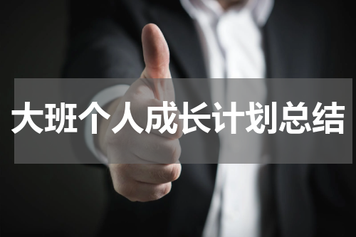 大班个人成长计划总结