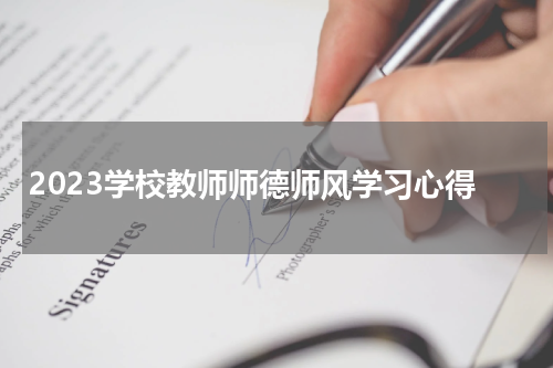 2023学校教师师德师风学习心得