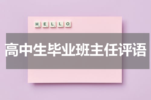 高中生毕业班主任评语