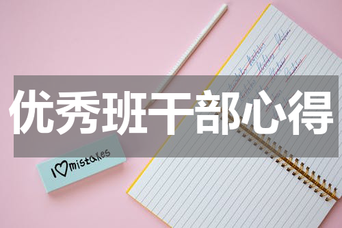 优秀班干部心得