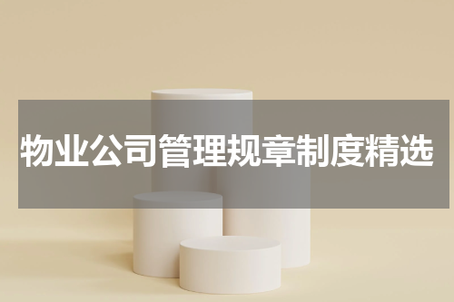 物业公司管理规章制度精选