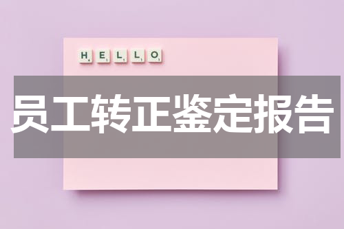 员工转正鉴定报告